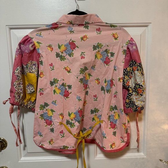 Selina Sanders Blouse Upcycle Vintage Material Rare NWT $227 - Picture 8 of 10